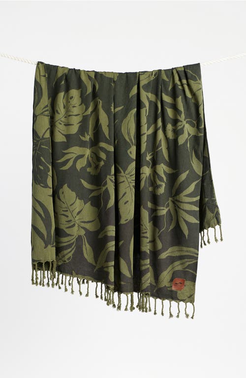 Shop Slowtide Hauke Tapestry Blanket In Black/green