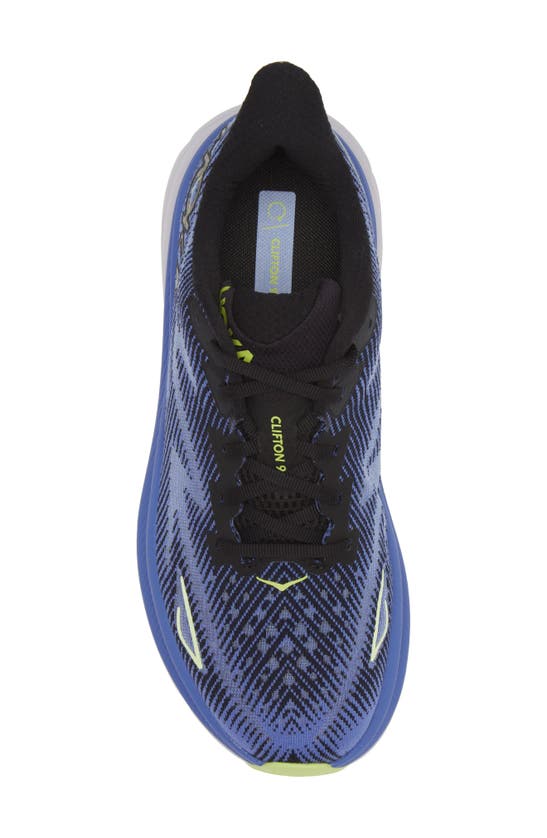 Shop Hoka Clifton 9 Running Shoe In Black / Stellar Blue