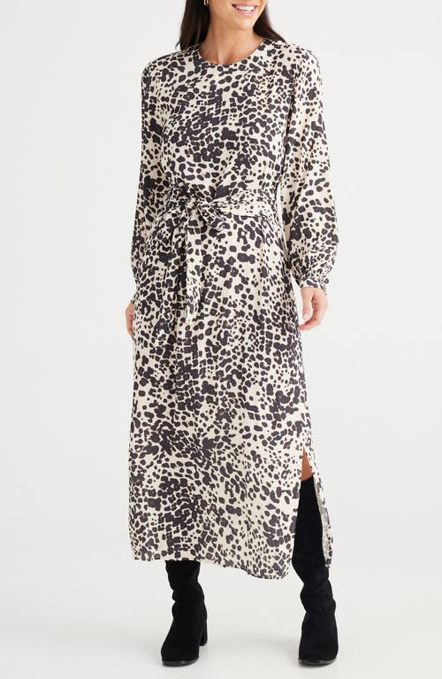 BRAVE + TRUE BRAVE+TRUE TURNING POINT PRINT LONG SLEEVE MAXI DRESS 