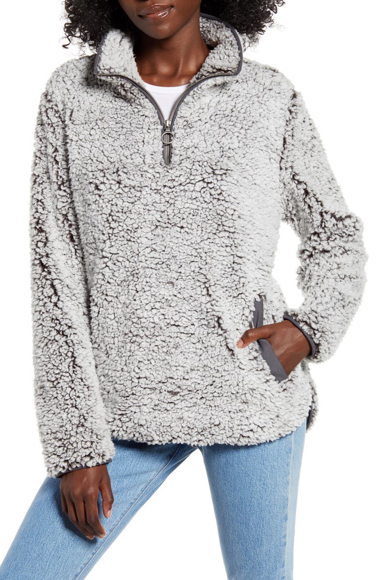  Wubby Fleece Pullover, Main, color, CHARCOAL