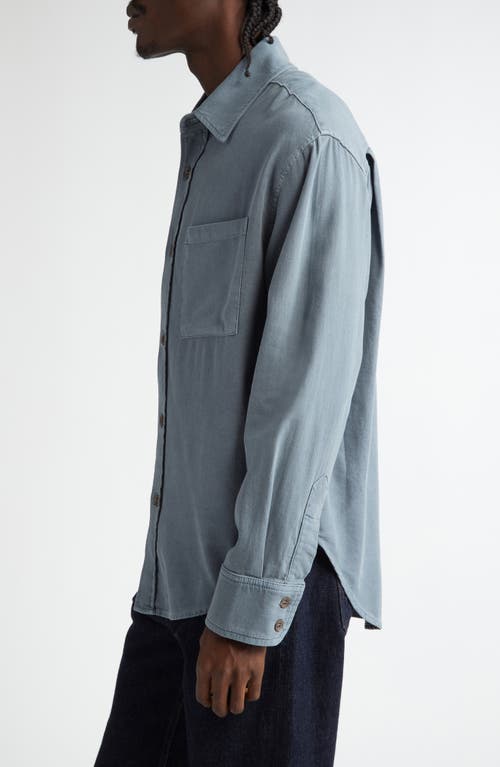 The Elder Statesman Early Dawn Cotton & Silk Overshirt In 410 Navy