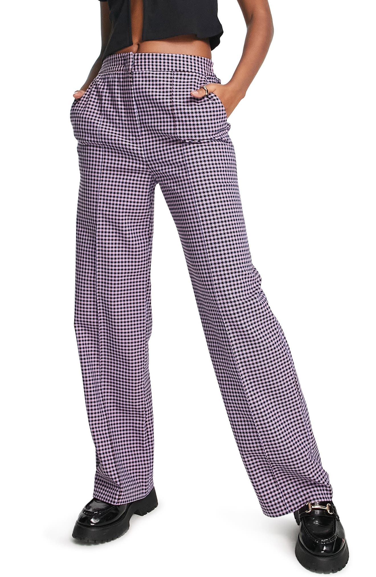 Topshop Women's Menzy Check Trousers 