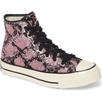 Converse Chuck Taylor All Star Sequin High Top Sneaker, Purple