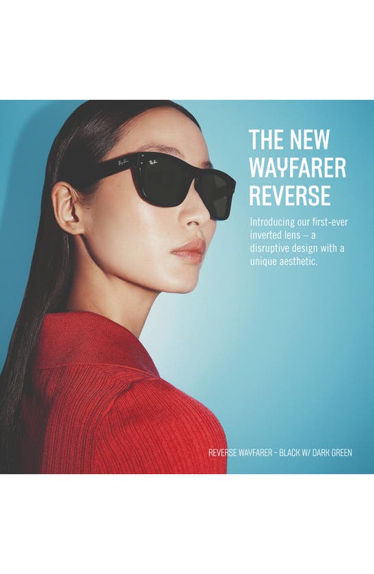 Ray Ban Wayfarer Reverse 50mm Square Sunglasses In Transparent Dark Grey