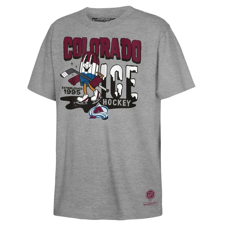 Shop Mitchell & Ness Youth  Gray Colorado Avalanche Popsicle T-shirt