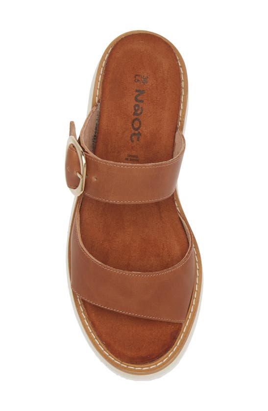 Naot Halvah Platform Wedge Sandal In Latte Brown Leather
