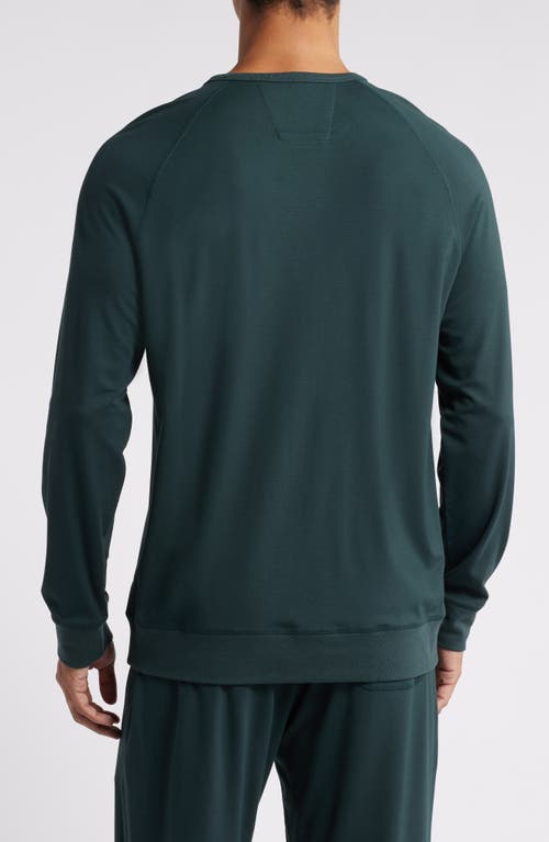 Shop Daniel Buchler Long Sleeve Rayon Blend Lounge T-shirt In Dark Petrol