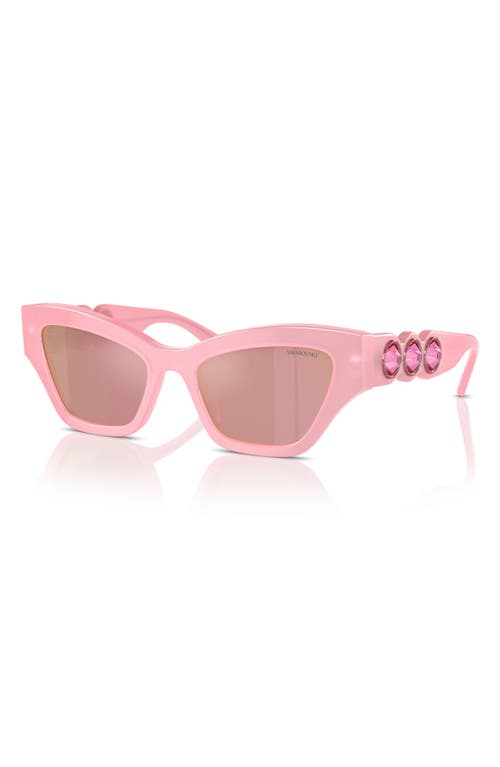 Swarovski Imber 54mm Irregular Sunglasses In Milky Pink