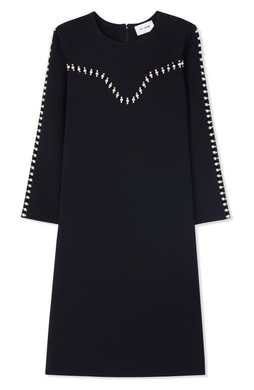 Shop St John St. John Collection Embellished Milano Knit Dress In Black