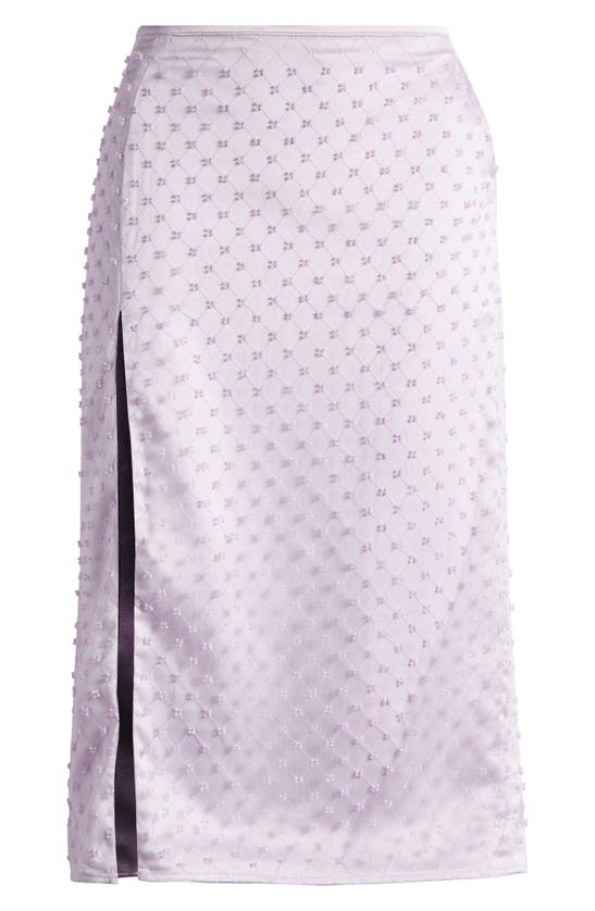 Shop Mistress Rocks Beaded Mesh Midi Skirt In Foggy Lavender