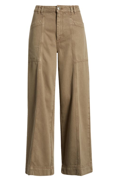 Shop Treasure & Bond Cotton Blend Twill Utility Pants In Olive Kalamata