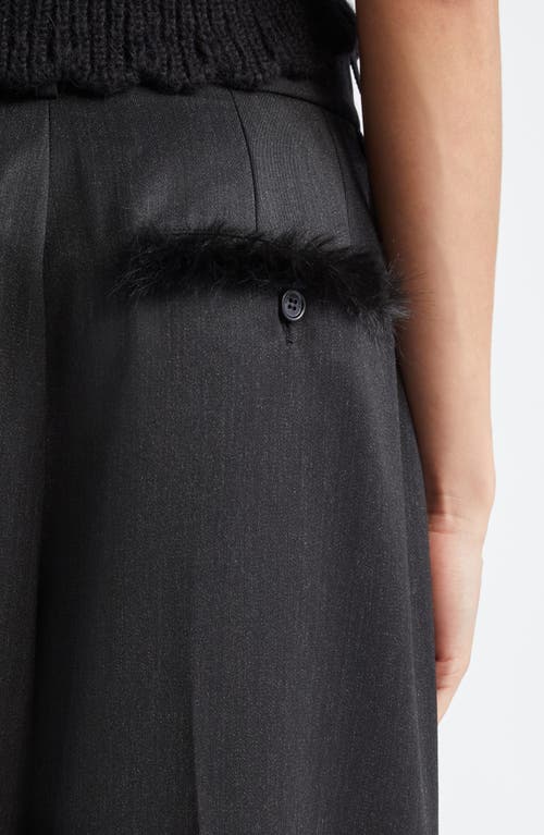 Shop Simone Rocha Pleated Wide Leg Trousers In Charcoal/black