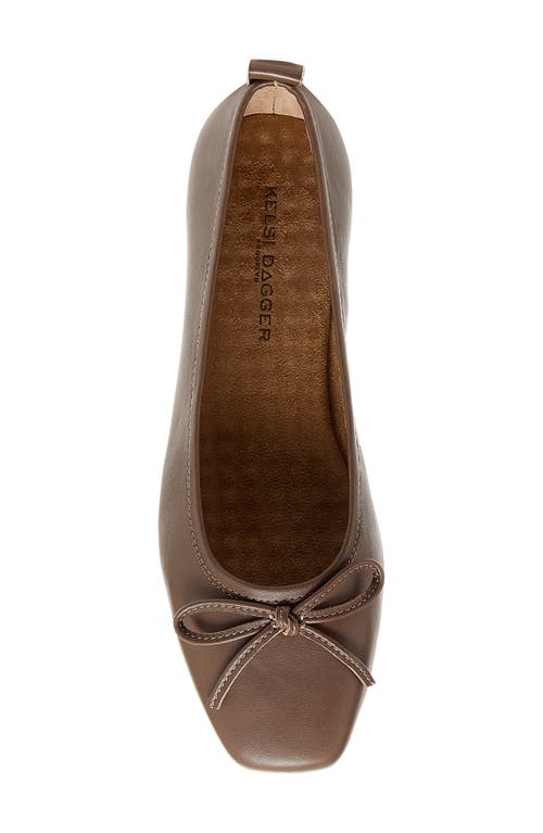 Kelsi Dagger Brooklyn Frankie Square Toe Ballet Flat In Deep Taupe