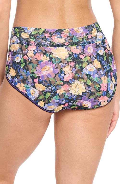 Hanky Panky Printed Signature Lace French Brief In Dream Garden Black