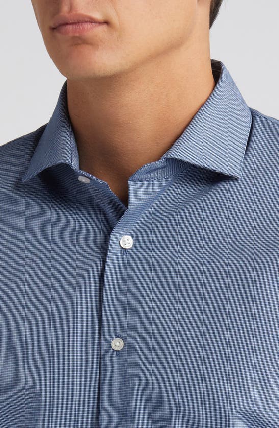 Shop Nordstrom Easy Care® Trim Fit Micropattern Dress Shirt In Navy - Blue Fino Check