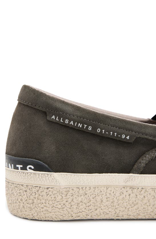Shop Allsaints Suede Slip-on Sneaker In Grey