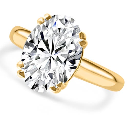 Bliss Diamond Certified 5ct Oval 14k Yellow Gold Diamond Engagement Ring Lab Grown In 14k Yellow Gold