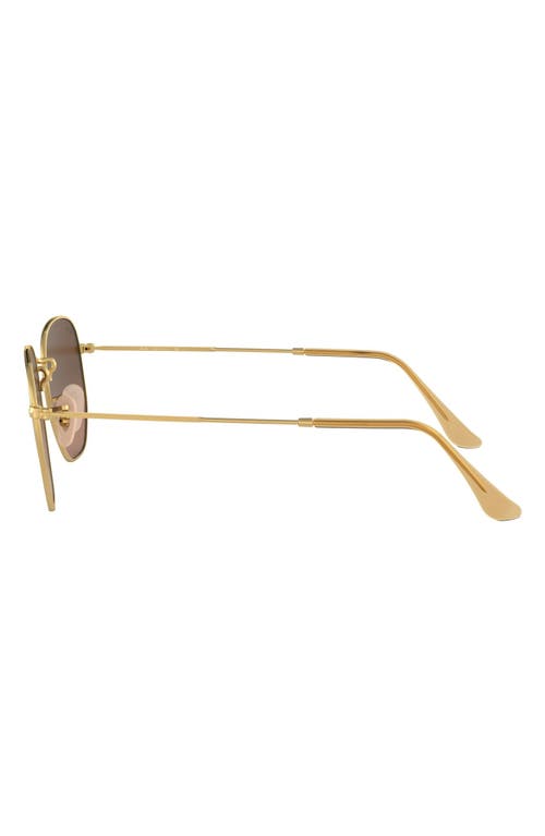 Ray Ban Ray-ban 51mm Geometric Sunglasses In Gold/brown Gradient