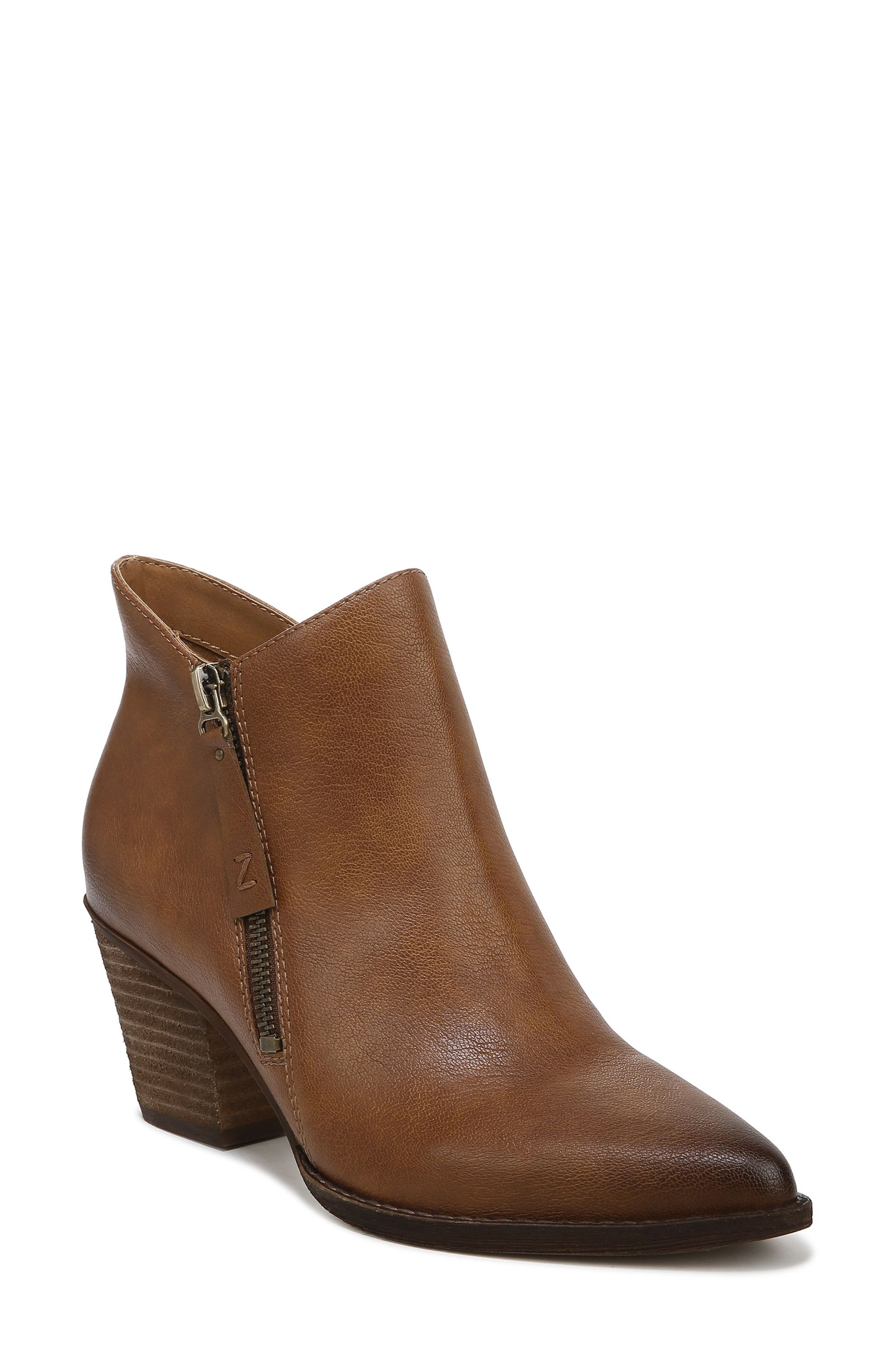 cognac booties womens