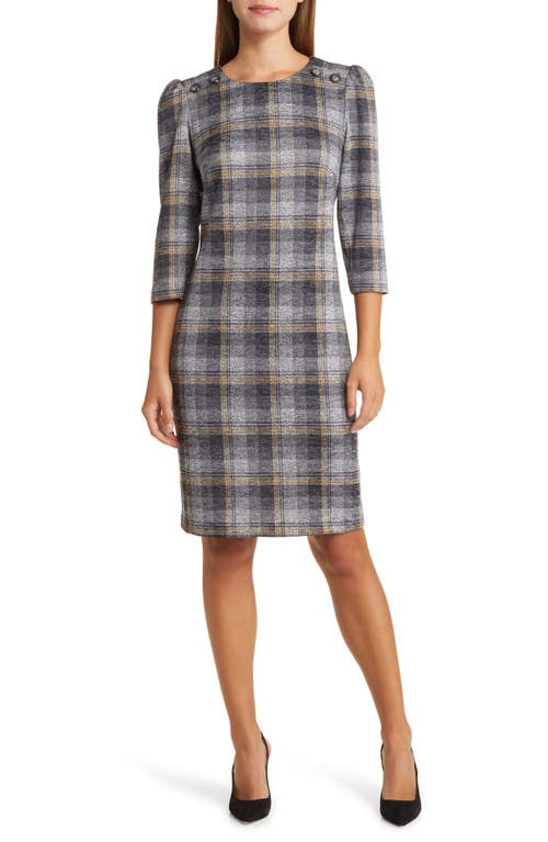 Connected Apparel Cut and Sew Sweater Knit Dress Brass at Nordstrom,