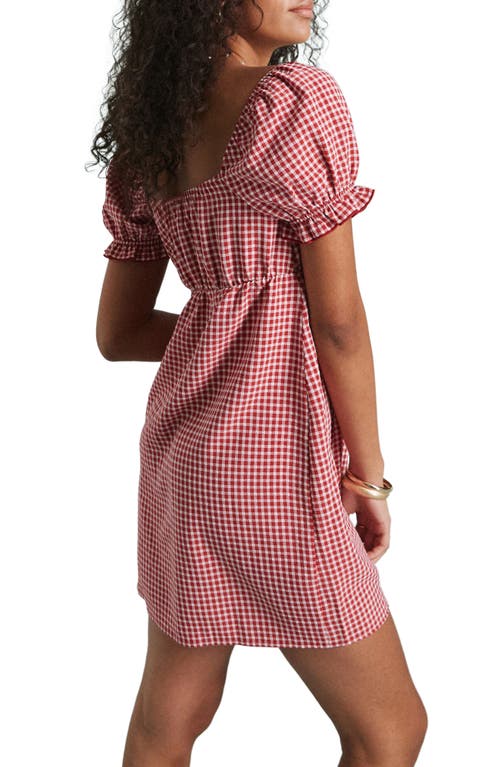 Shop Miss Selfridge Gingham Babydoll Minidress In Pink