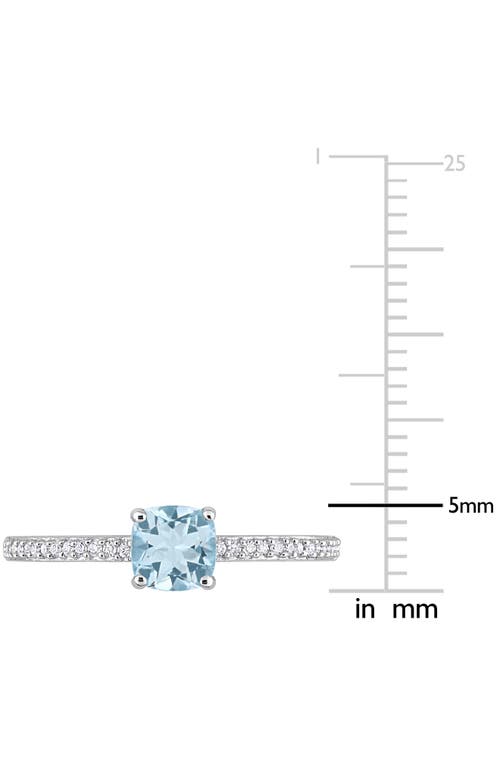 Delmar Cushion-cut Sky Blue Topaz & Diamond Ring In Blue