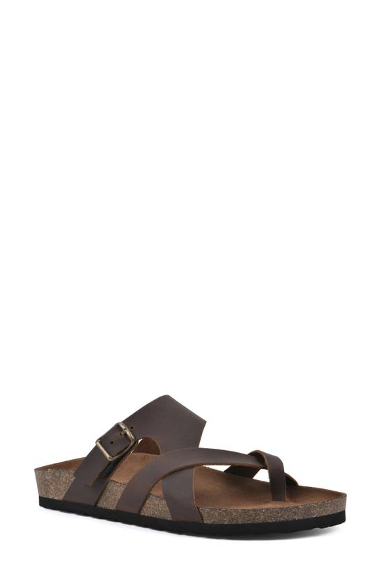 White Mountain Footwear Graph Sandal In Brown/ Leather