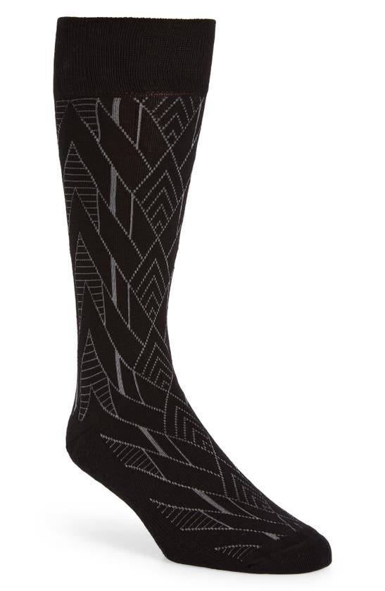 Nordstrom Cushion Foot Dress Socks In Black Art Deco