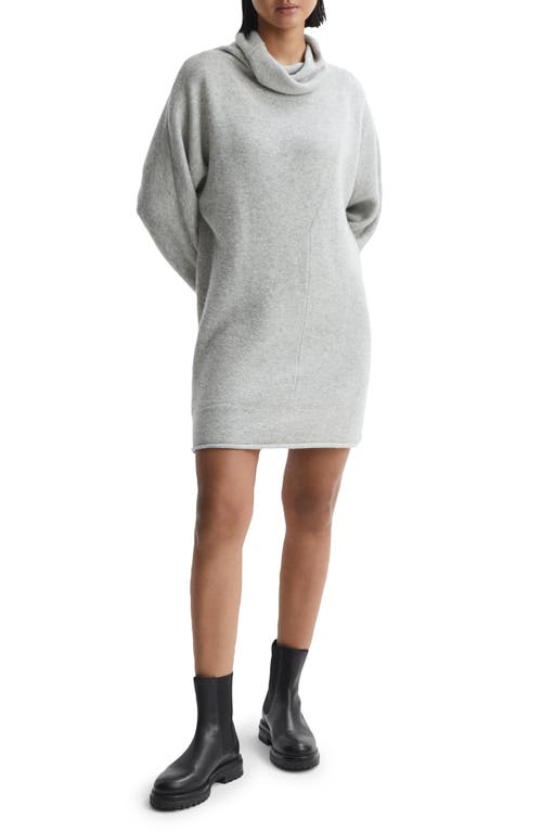 Reiss Sami Cowl Neck Long Sleeve Wool Blend Sweater Dress in Soft Grey at Nordstrom, Size Small