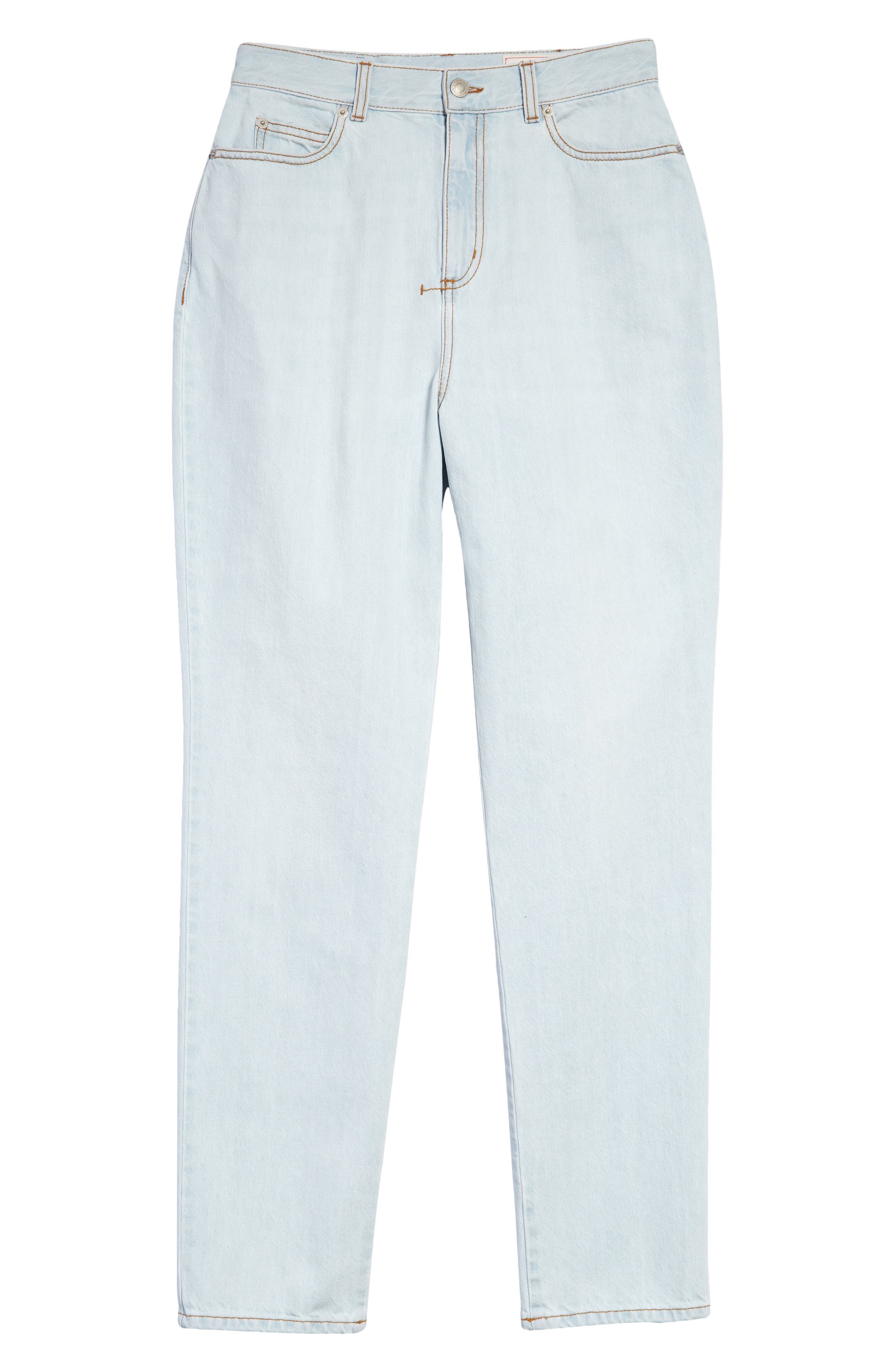 Alexander McQueen High Waist Slim Fit Jeans in Pale Wash
