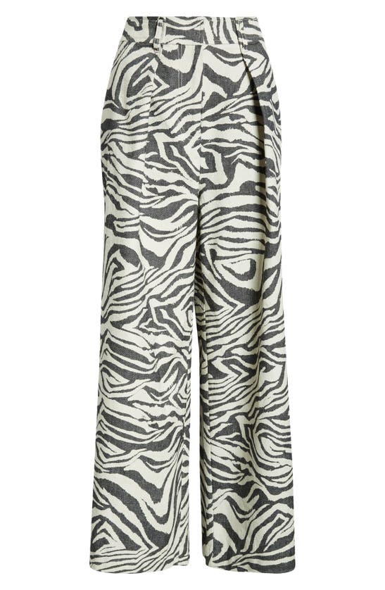 Shop Ulla Johnson Cai Stretch Wide Leg Pants In Zebra