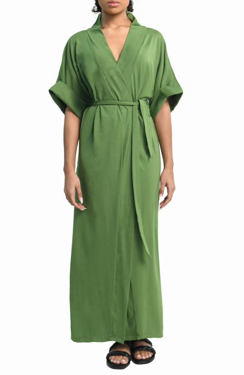Dai Moda Ty Tie Waist Maxi Dress in Dm Green