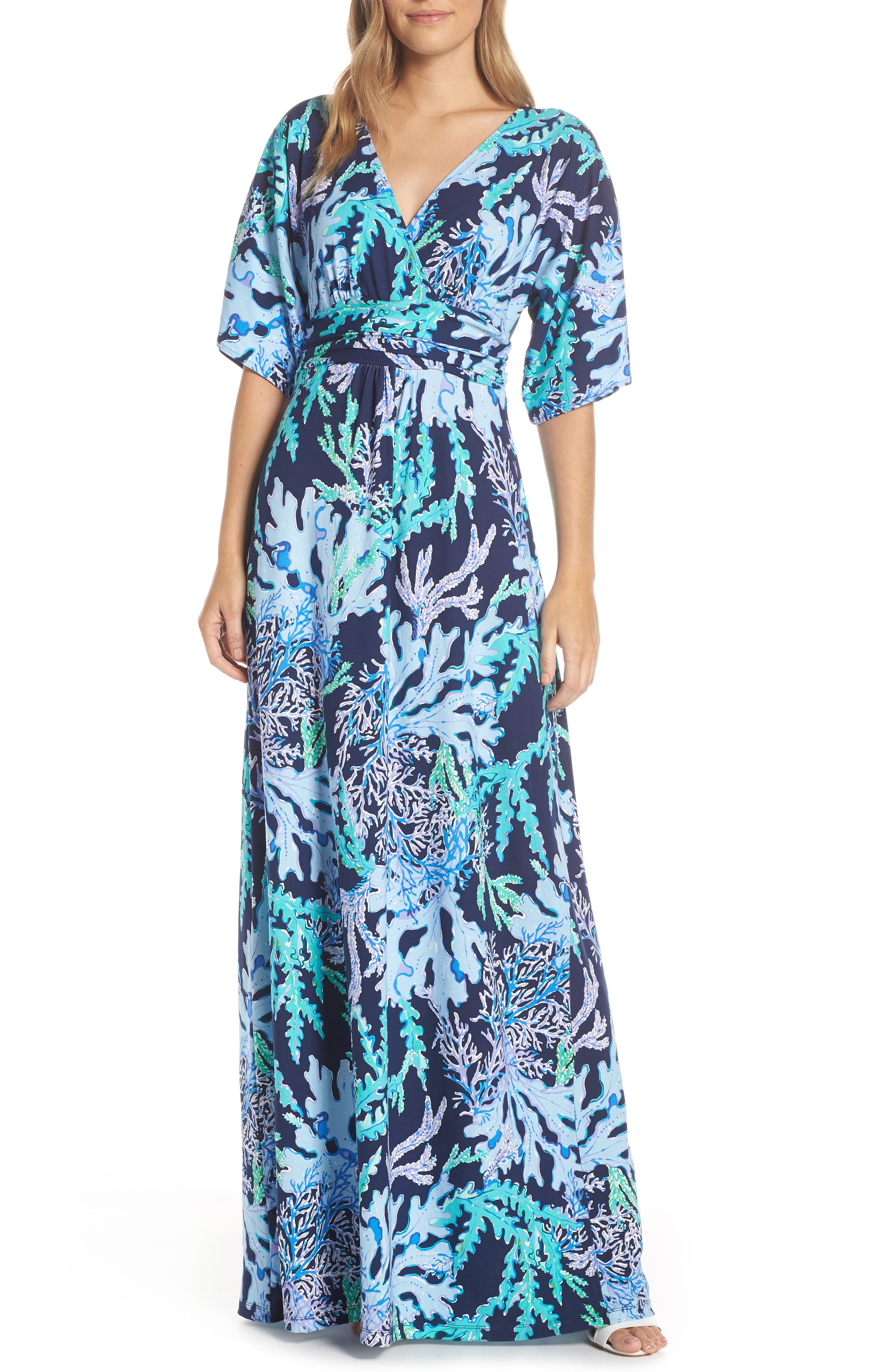 Lilly Pulitzer Parigi Maxi Dress, Blue/green