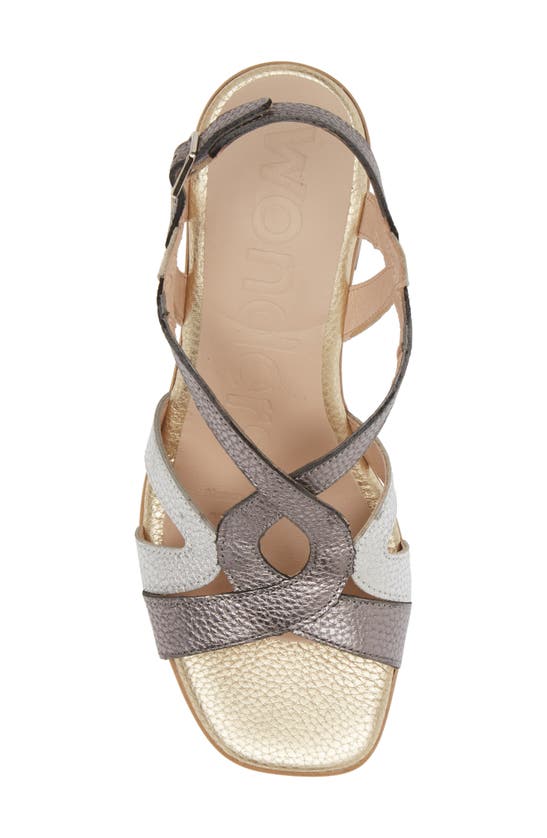Wonders Block Heel Sandal In Max Plomo Plata