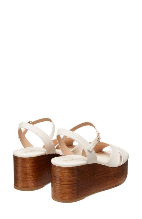 Stuart Weitzman Carmen Midi Wedge Sandal In Seashell/walnut