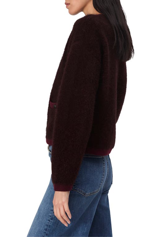 Shop Rag & Bone Kaia Boxy Bouclé Cardigan In Burgundy