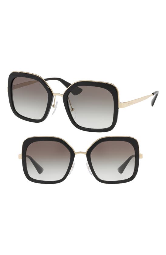 Click to view more detailed imagery on our partner's website Prada Cinma Evolution 54mm Sunglasses In Black/ Grey Gradient