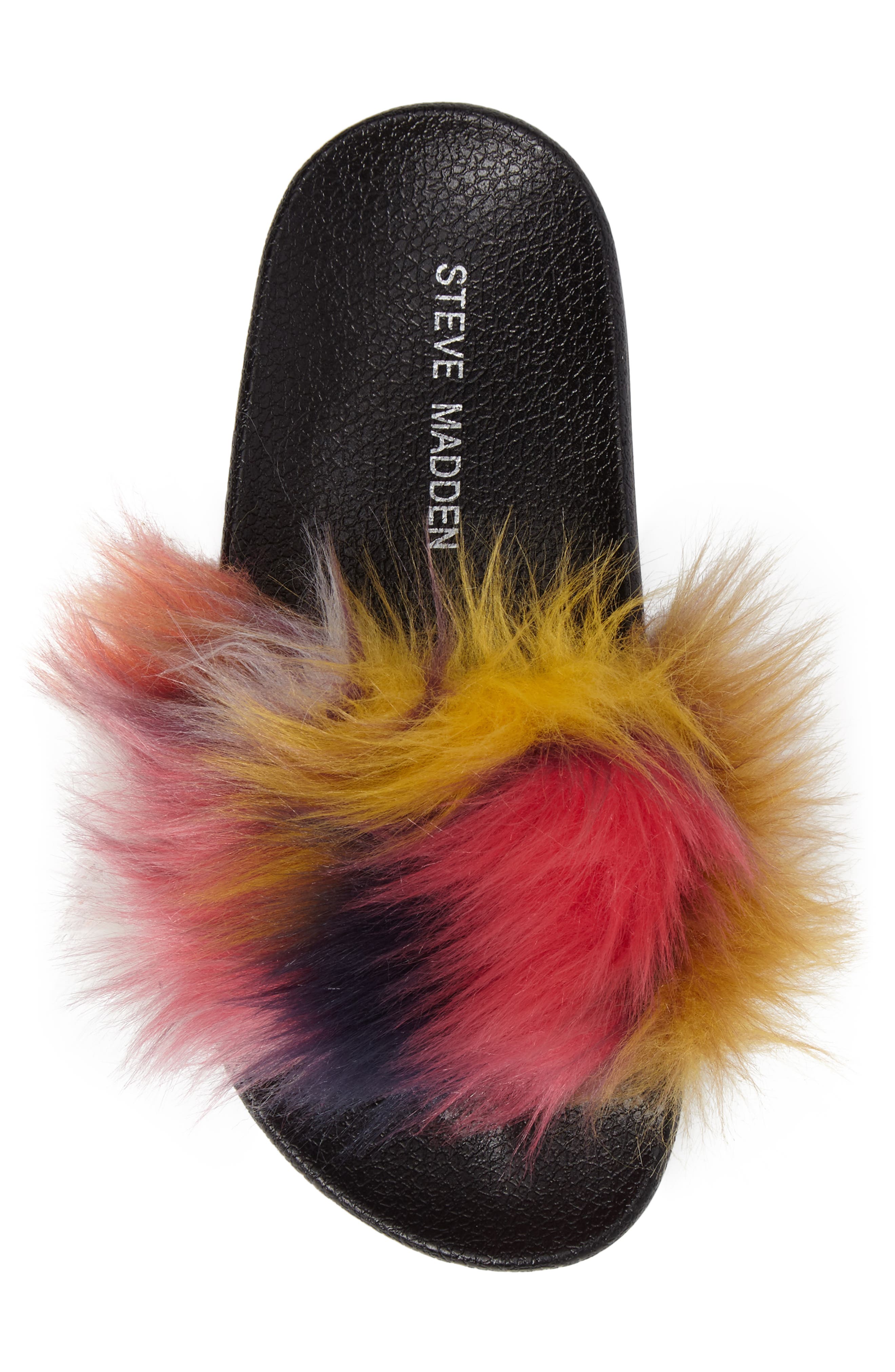 steve madden softey faux fur slide