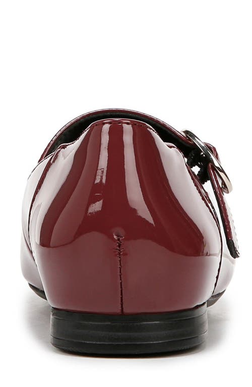 Naturalizer Kelly Mary Jane Flat In Cranberry Faux Leather