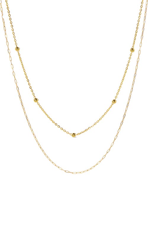 Ana Luisa 10k Gold Paperclip And Satelitte Necklace In Gold