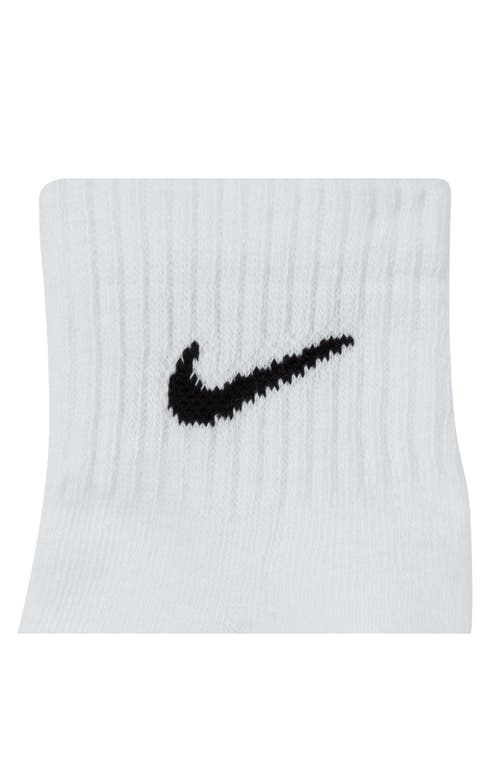 Nike Kids' Assorted 3-pack Dri-fit Everyday Cushioned Ankle Socks In White/black