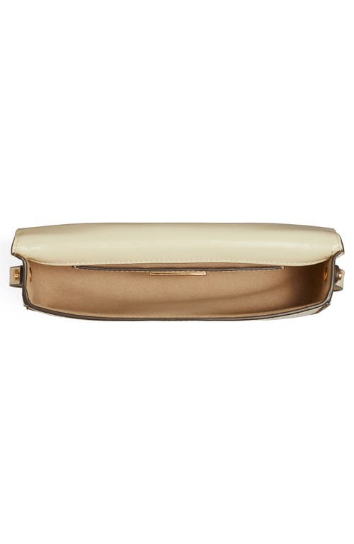 Shop Tory Burch Robinson Spazzolato Leather Shoulder Bag In Shea Butter