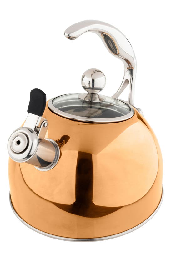 Viking 2.6qt Rose Gold Stainless Steel Whistling Kettle In Rose Gold