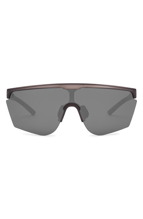 Cove Polarized Shield Sunglasses in Matte Charcoal/Silver Polar