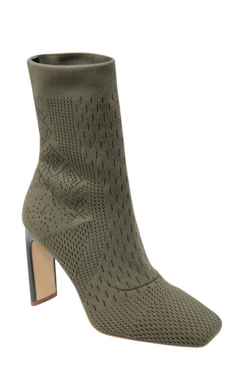 Charles by Charles David Matera Square Toe Knit Bootie in Military Green