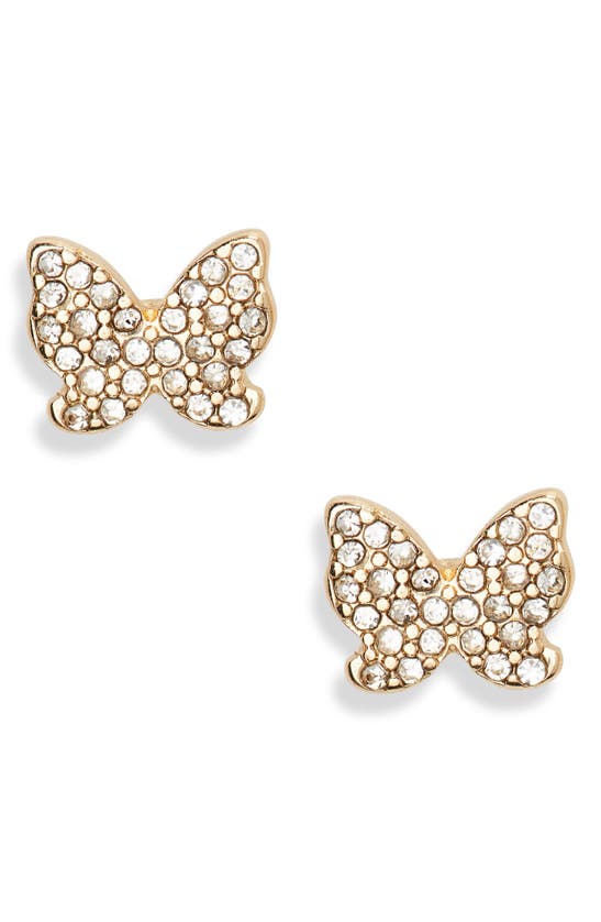 Shop Bp. Pavé Crystal Butterfly Stud Earrings In Gold