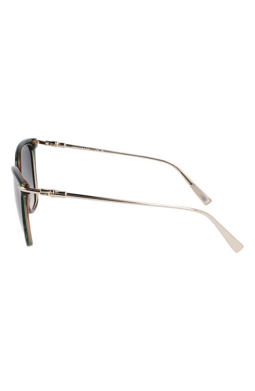 Longchamp Roseau 55mm Rectangular Sunglasses In Striped Green