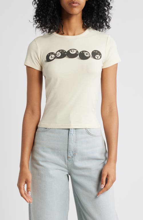 BDG Urban Outfitters Lucky Ball Graphic Baby T-Shirt in Ecru 