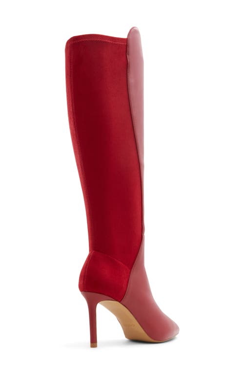 Shop Aldo Romee Pointed Toe Knee High Boot In Red