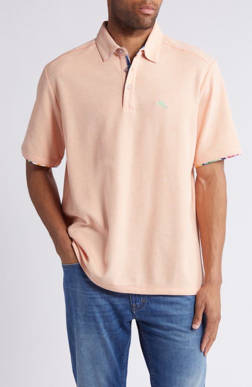 Shop Tommy Bahama Perfectly Paradise Islandzone® Five O'clock Performance Polo In Passion Peach Heather